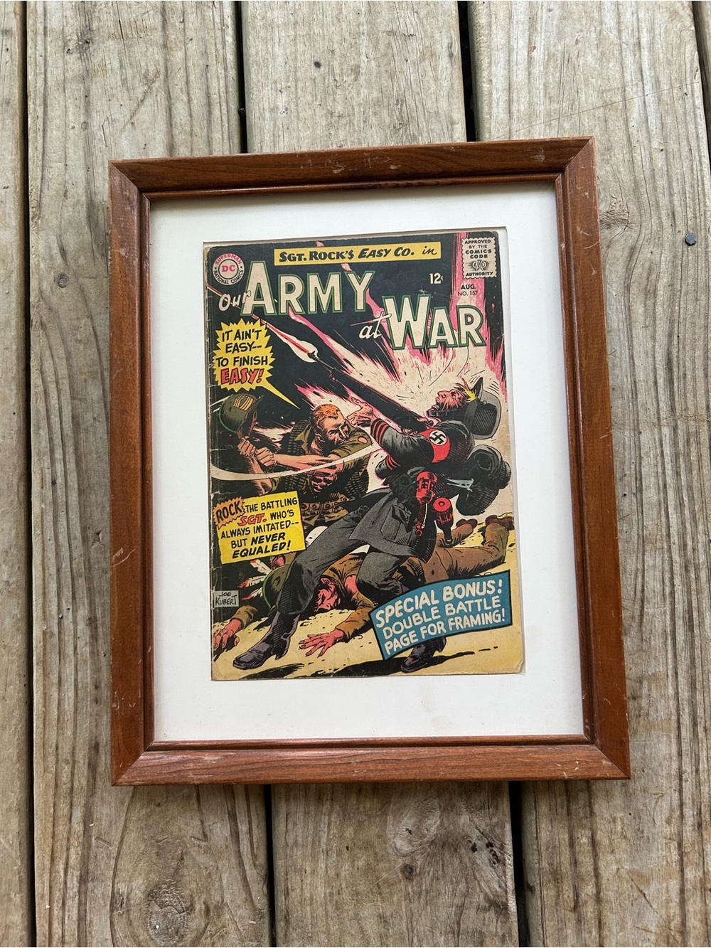 Vintage 'Our Army at War' Framed Comic Cover
